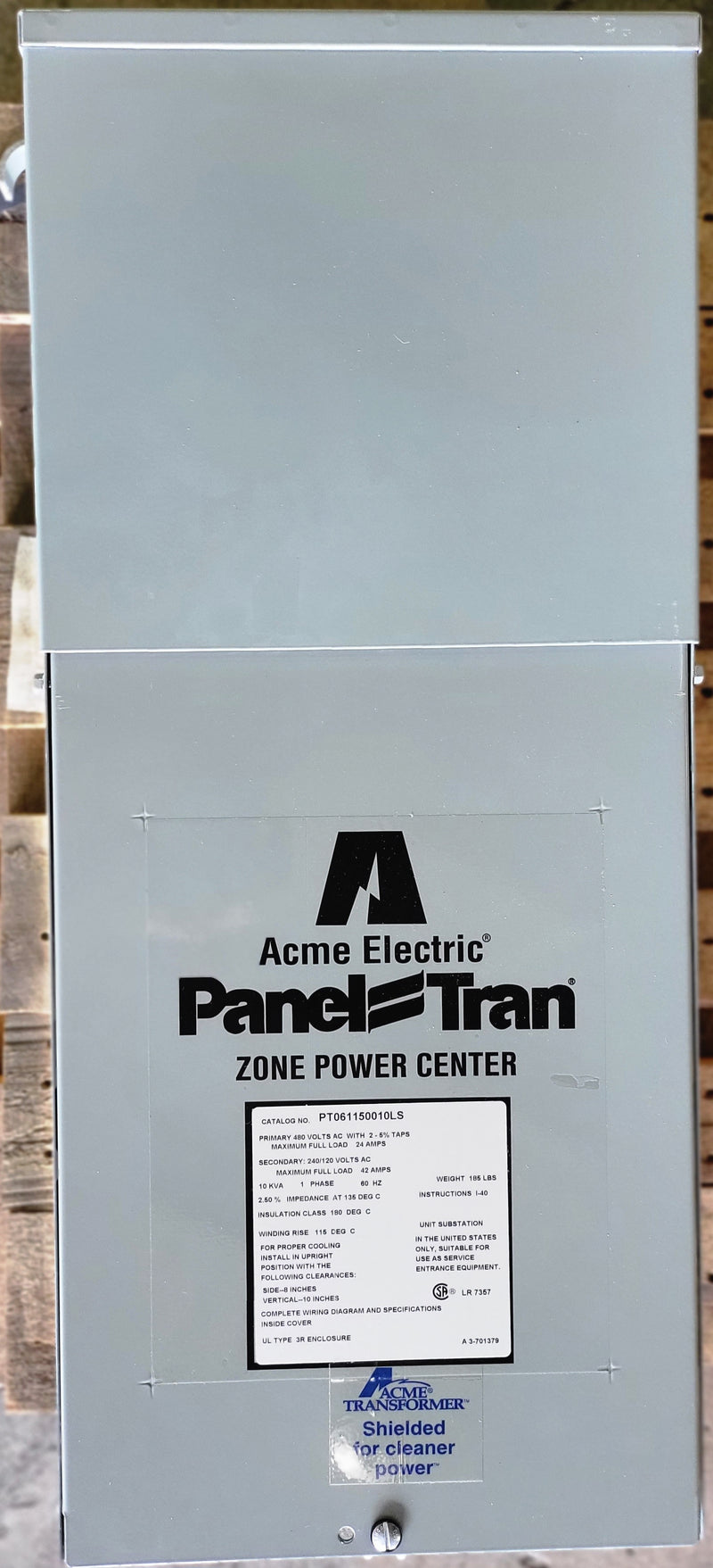ACME Hubbell DRY 136P21054 Reliance Electric  10 KVA  480/208/120, 1 Ph, PT061150010LS New Open box