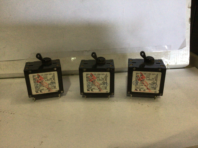 Circuit Breaker BBX-XO-10-209-521-D Lot