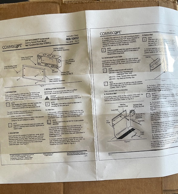Commscope wall transition box kit