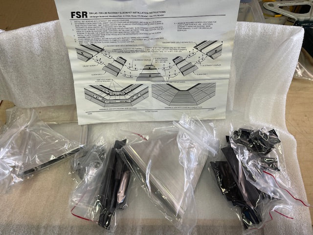 FSR Surface Metal Raceway Fittings SW-45-LT | Smart-Way 45° Degree Elbow Kit | Open Box