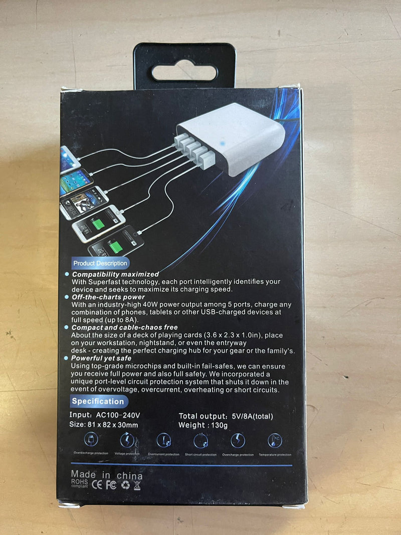 5USB-Ports Desktop Charger