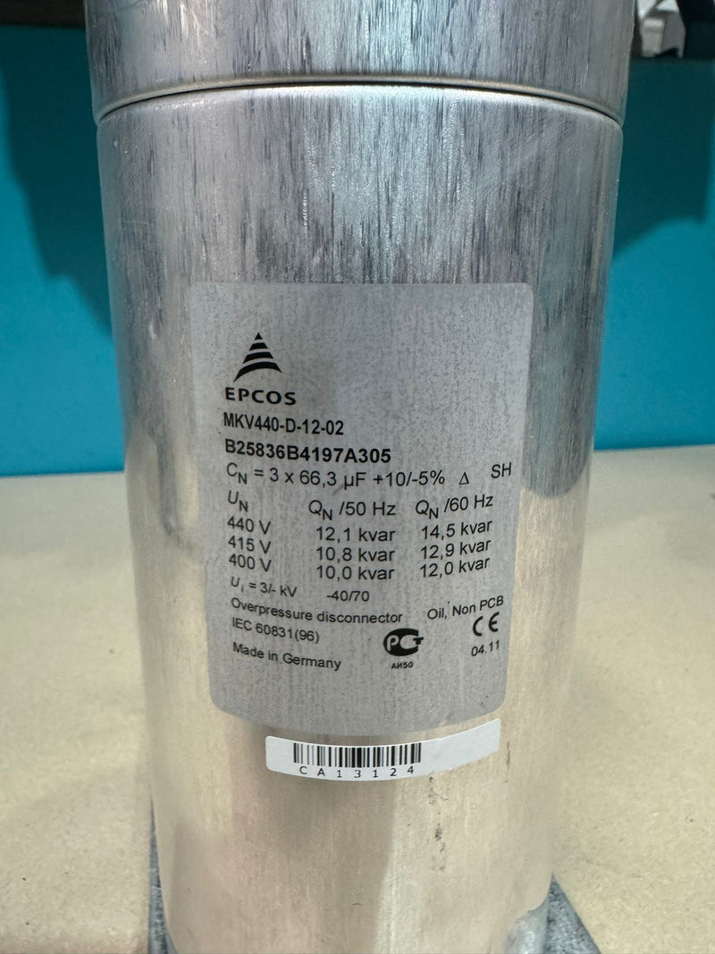 Epcos Power Factor Capacitor Conditioner MKV440-D-12,440V 14,5 Kvar