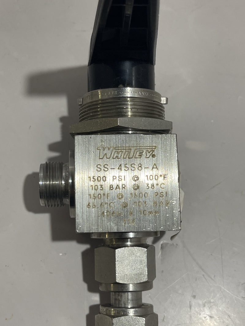 PRESSURE AIR VALVE, Whitey SS-4568-A manual valves Specs:1500 P