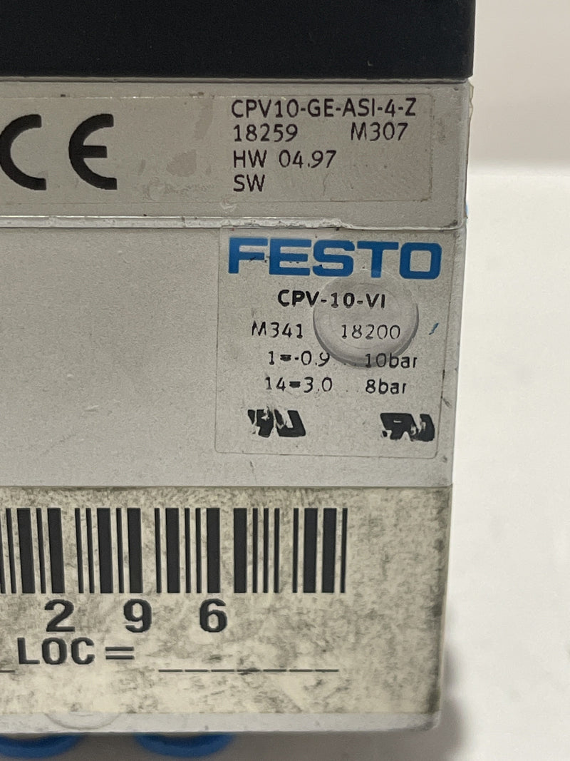 Festo CPV-10-VI Valve Manifold CPV10-GE-ASI-4-Z