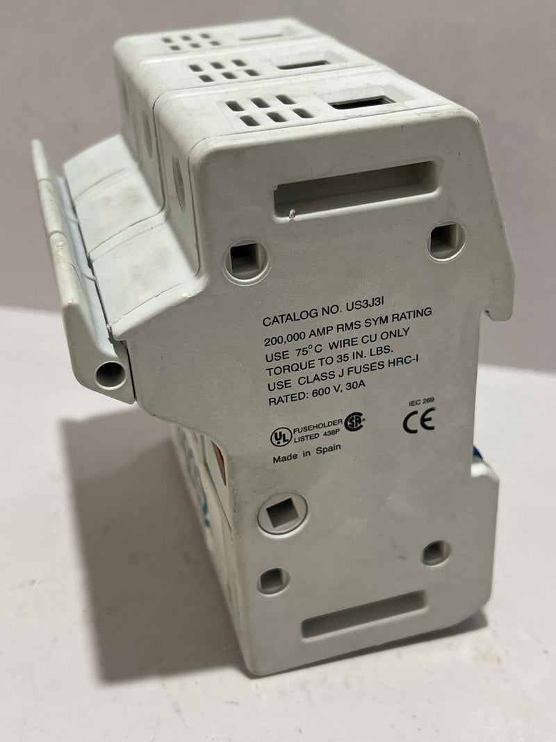 Gould Ultrasafe Class J PLC Fuse Holder Rated 600V 30 Amps 200000 Amps RMS SYM Rating Class J Fuse HRC1