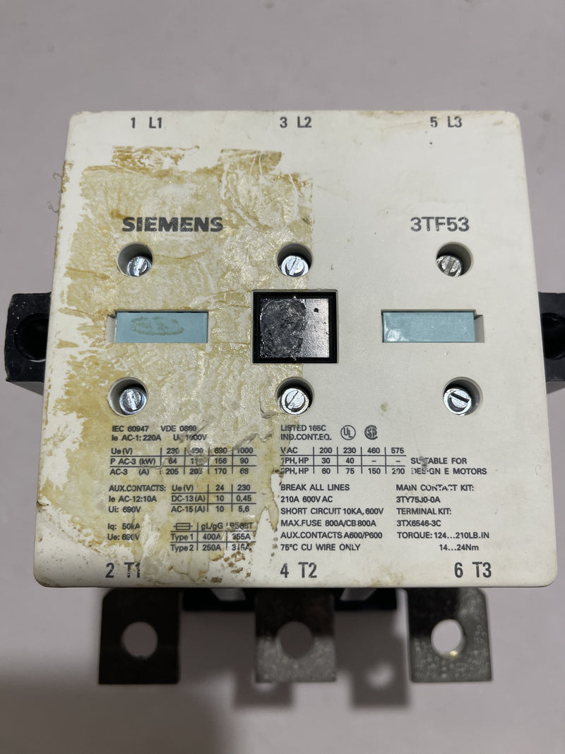 Siemens Contactor 3HP Model 3TF53