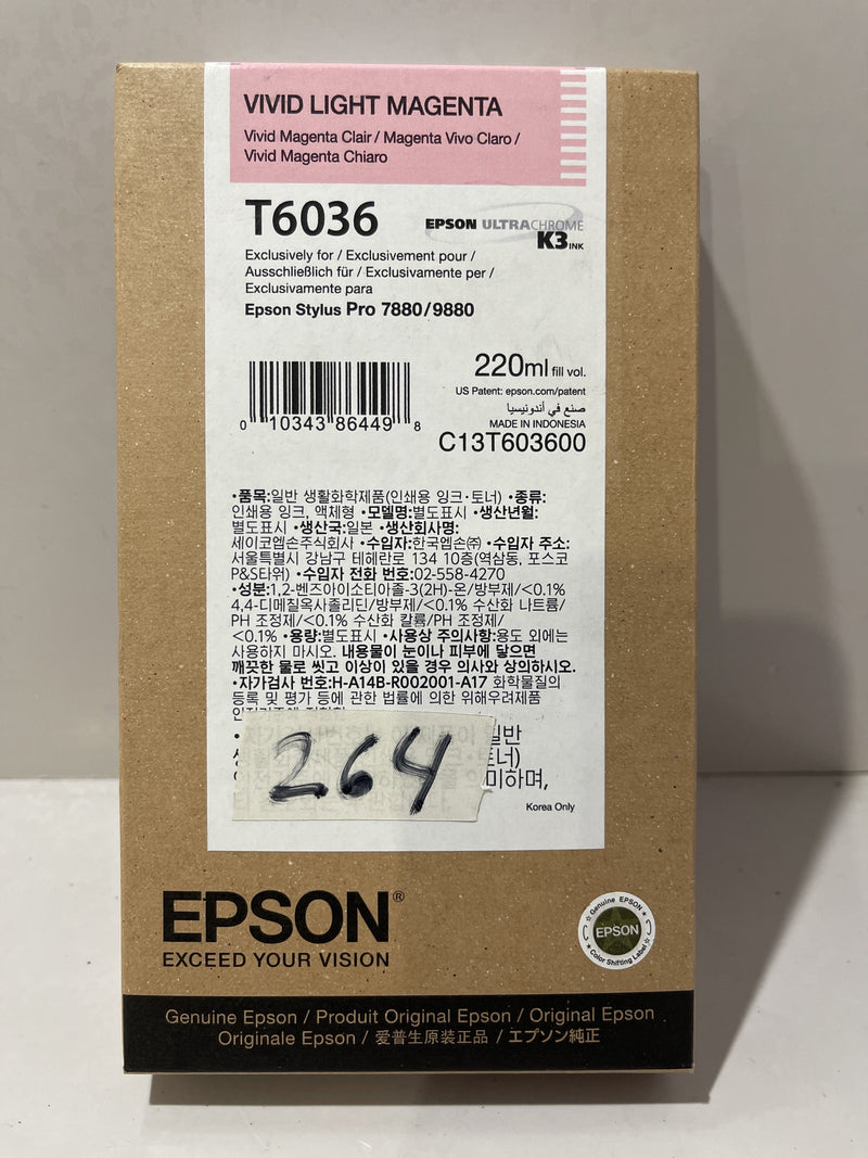 Epson Cartridge, Marca: Epson Ultra Chrome, T6036, Color: Vivid Light Magenta
