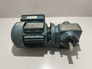 SEW-EURODRIVE AC MOTOR DFT71D4 W/ SA37DT71D4 REDUCER 1/2 HP, RPM 1700, 3PH, 230/460V Ratio 37:1 45 RPM,